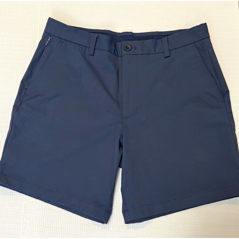 Vineyard Vines Mens OTG On-The-Go Navy Blue Solid Chino Shorts 7" Inseam